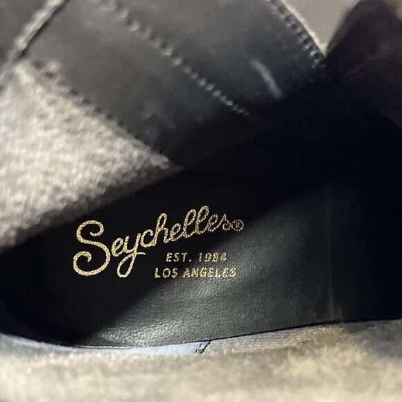 Seychelles Black Leather Booties Size 8 Heel Zippered Los Angeles - Picture 8 of 11